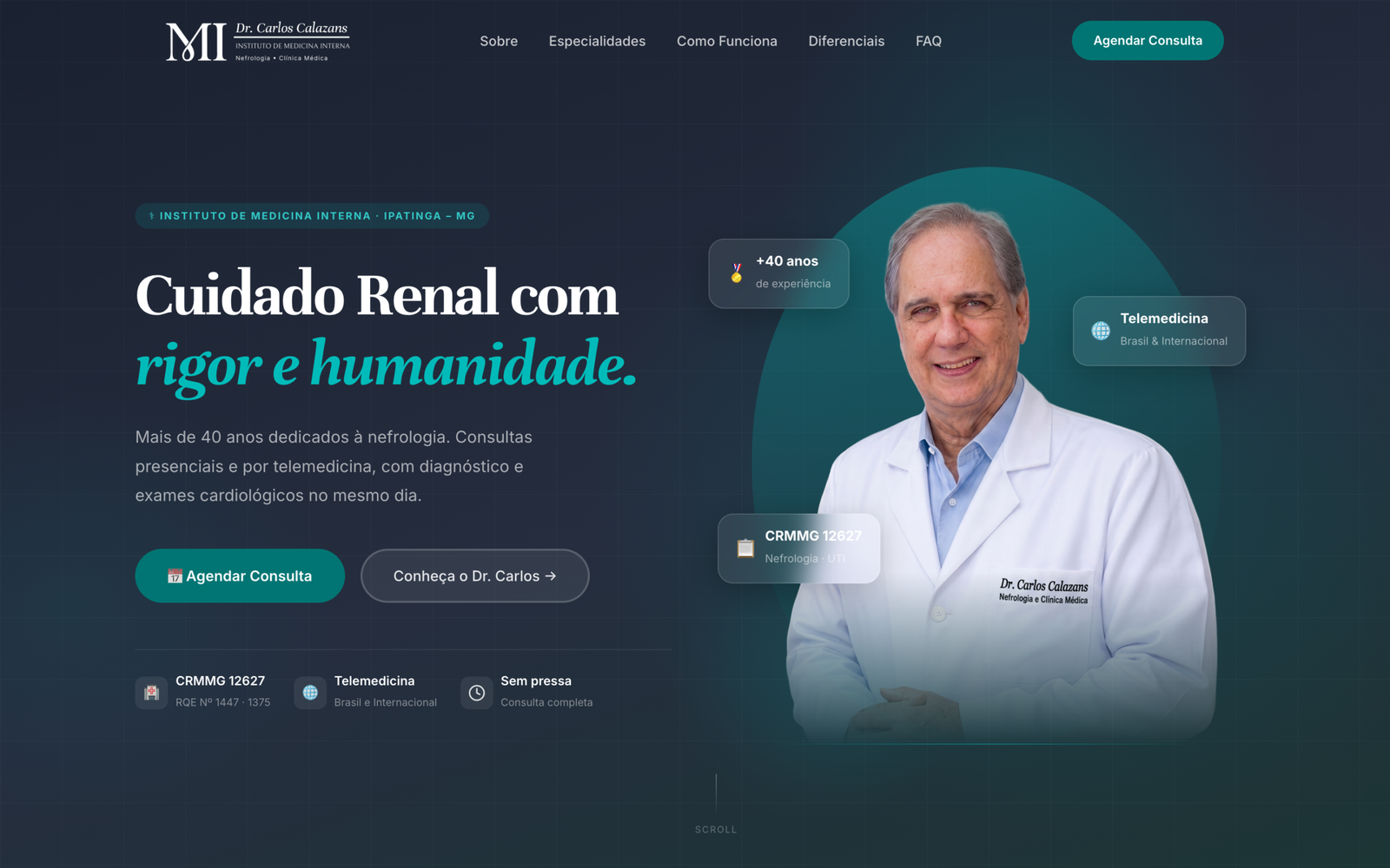 Landing page Dr. Carlos Calazans